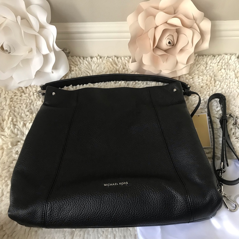 Michael Kors Lex Large Hobo Black Silver